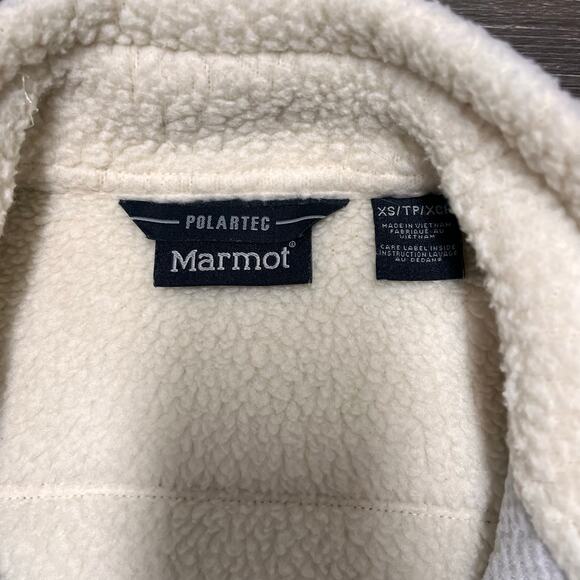 Marmot Wiley Polartec Sherpa Fleece Jacket Cream Brown Full Zip XS Gorpcore Cozy - Picture 5 of 13